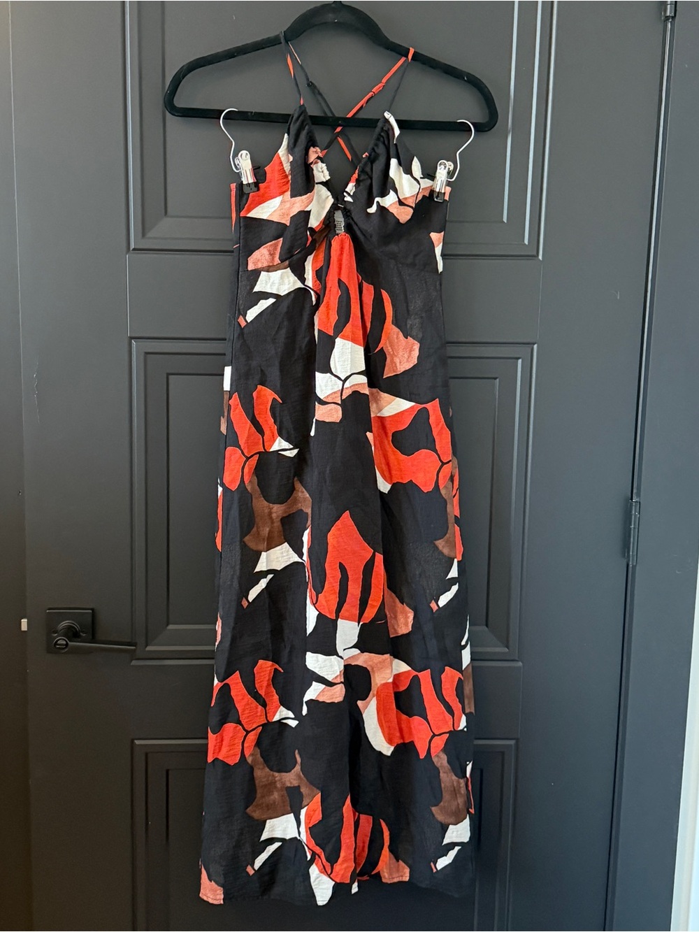 H&M multi midi/maxi dress linen feel summer